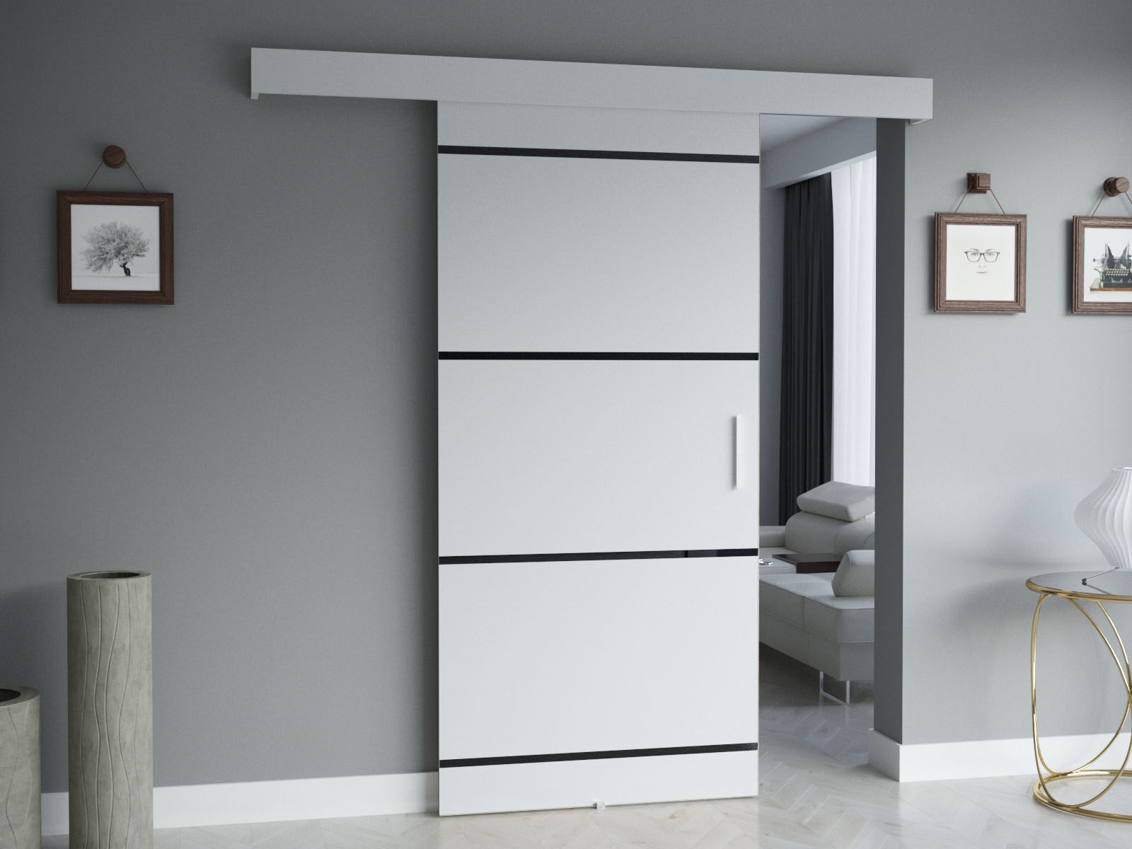 Porte coulissante SALIBA blanc