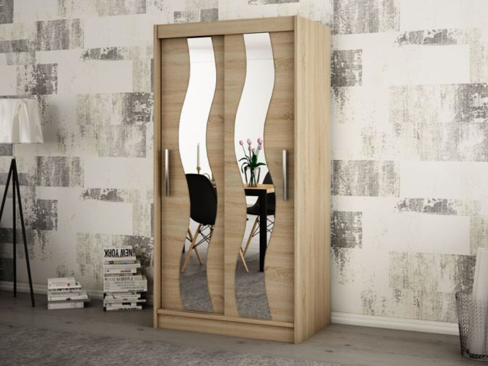 Armoire SEWITE 2 portes coulissantes 120 cm sonoma