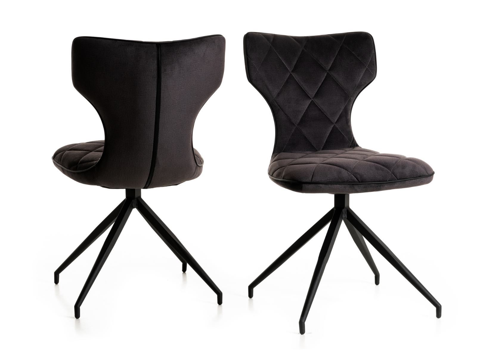 Lot de 2 chaises MILAN gris foncé