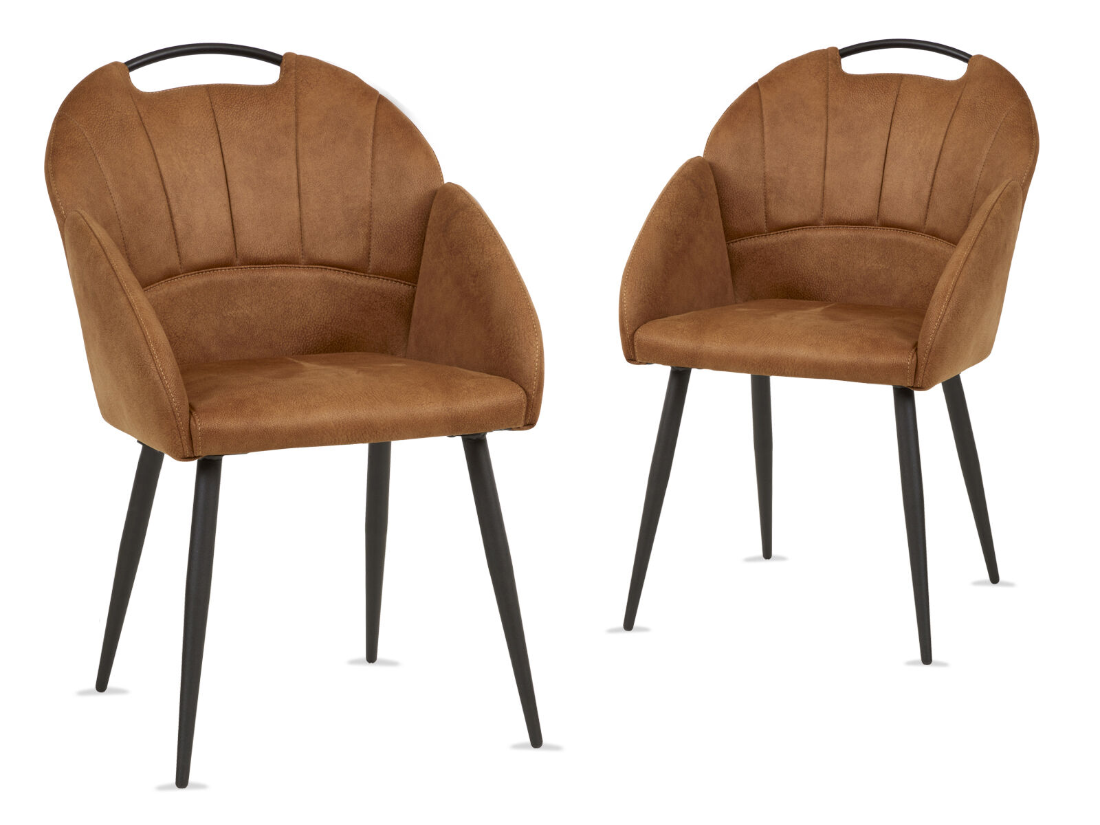 Lot de 2 chaises PLATON cognac