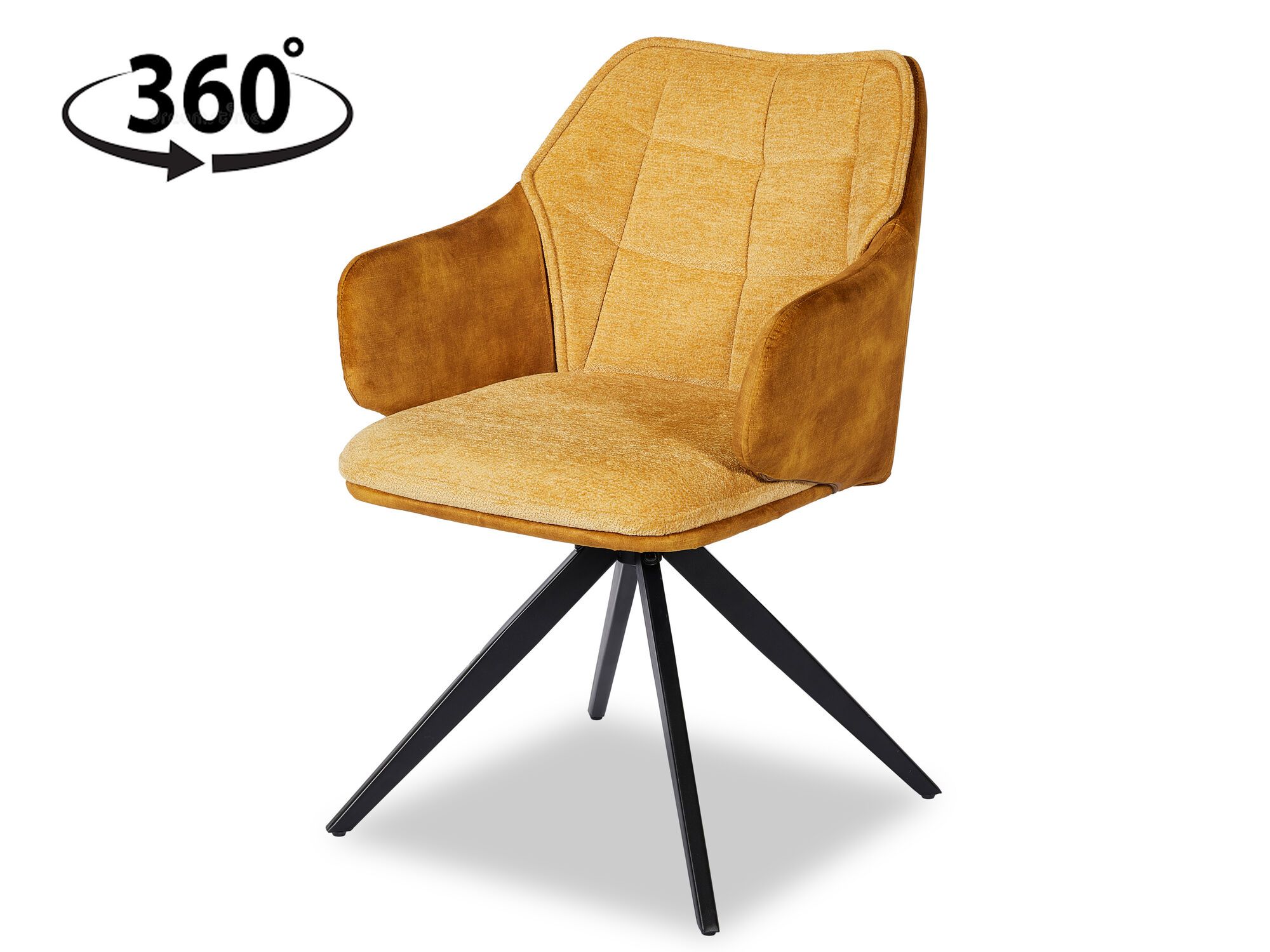 Chaise pivotante DANIELA tissu jaune