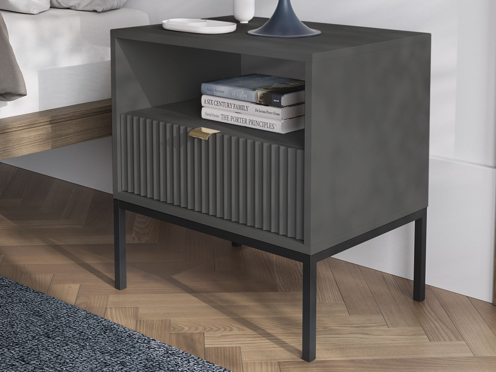 Chevet NORYA 1 tiroir noir