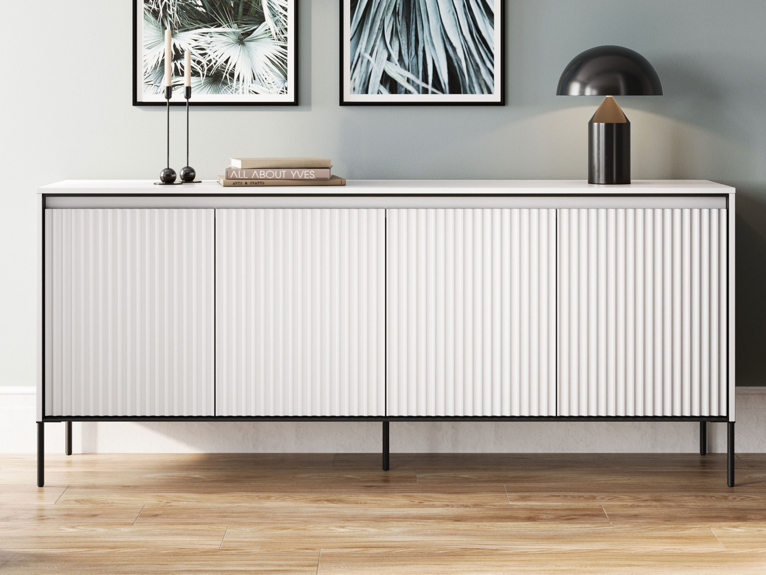 Buffet/bahut TRAINING 4 portes blanc