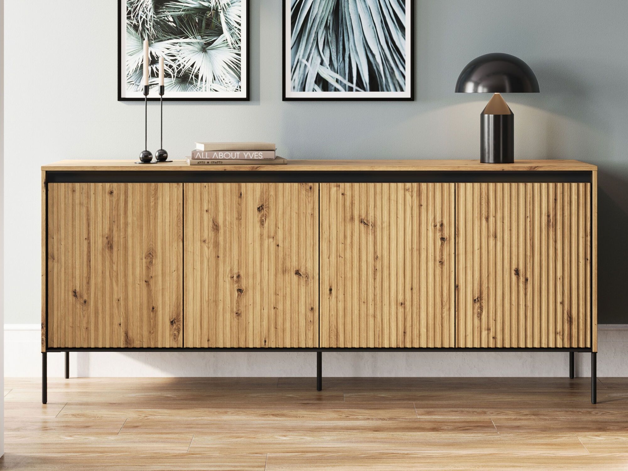 Buffet/bahut TRAINING 4 portes chêne artisan