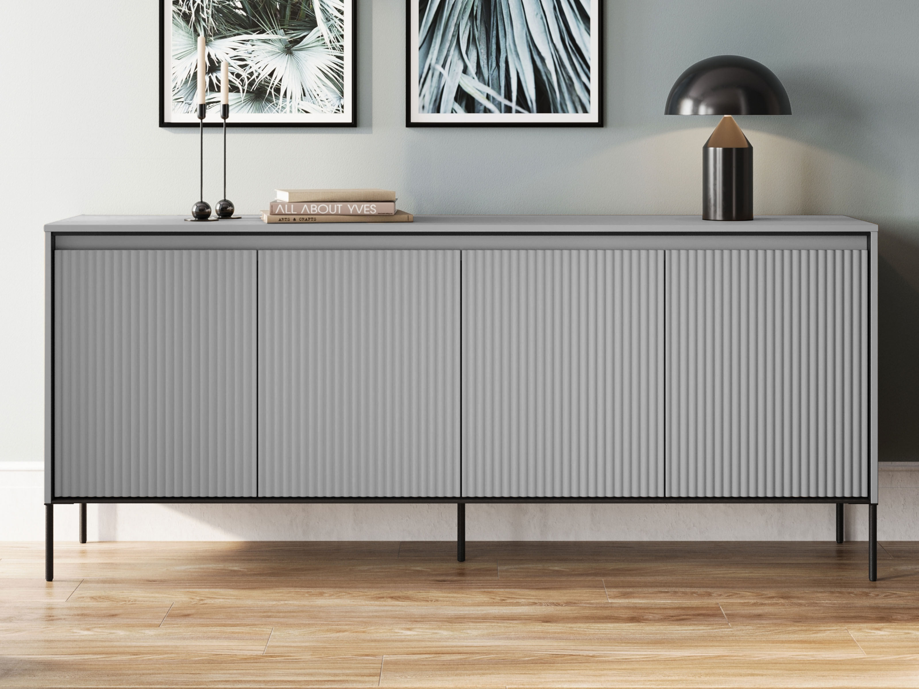 Buffet/bahut TRAINING 4 portes gris