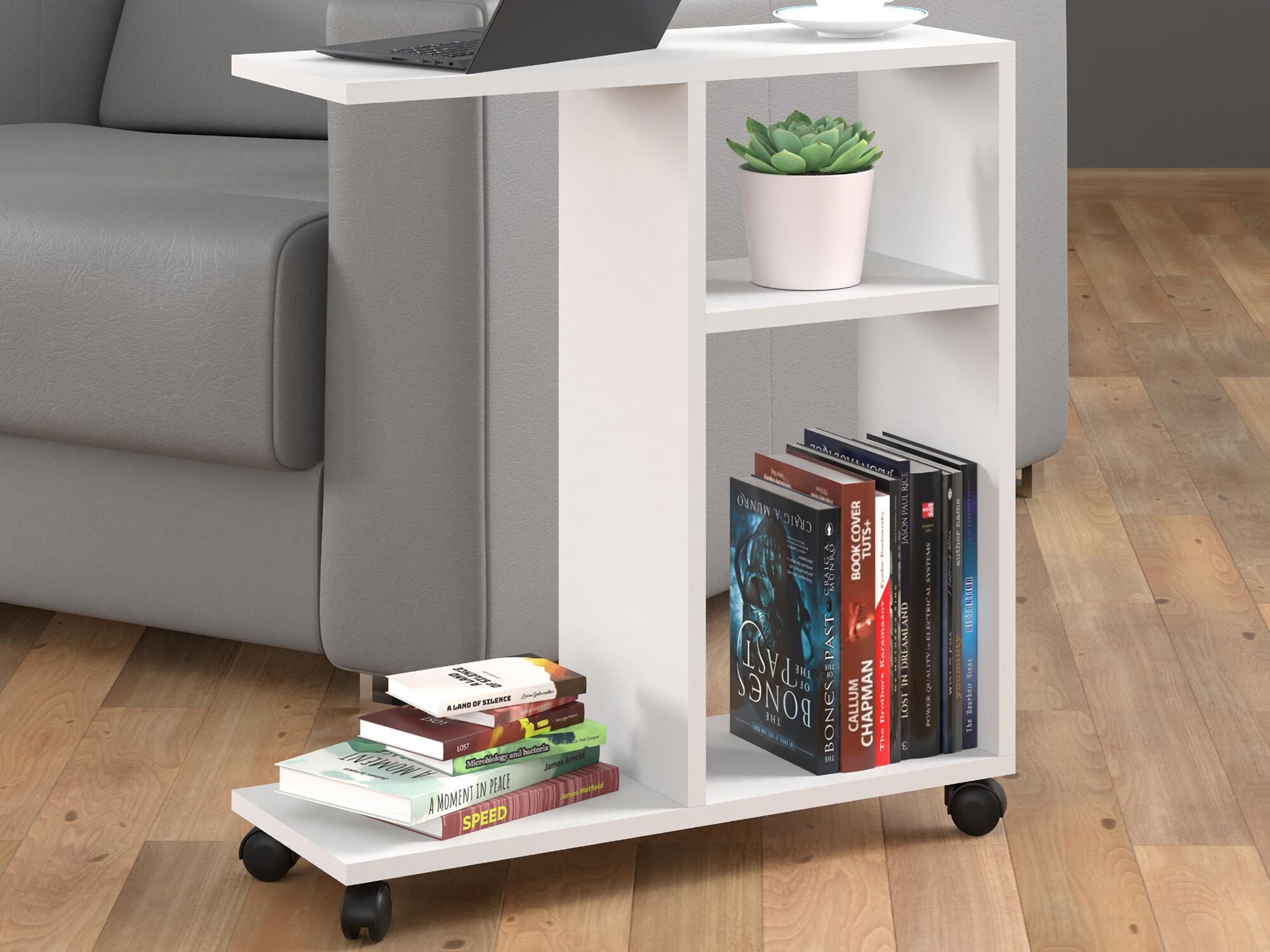 Table basse TACORA 2 niches 60 cm blanc