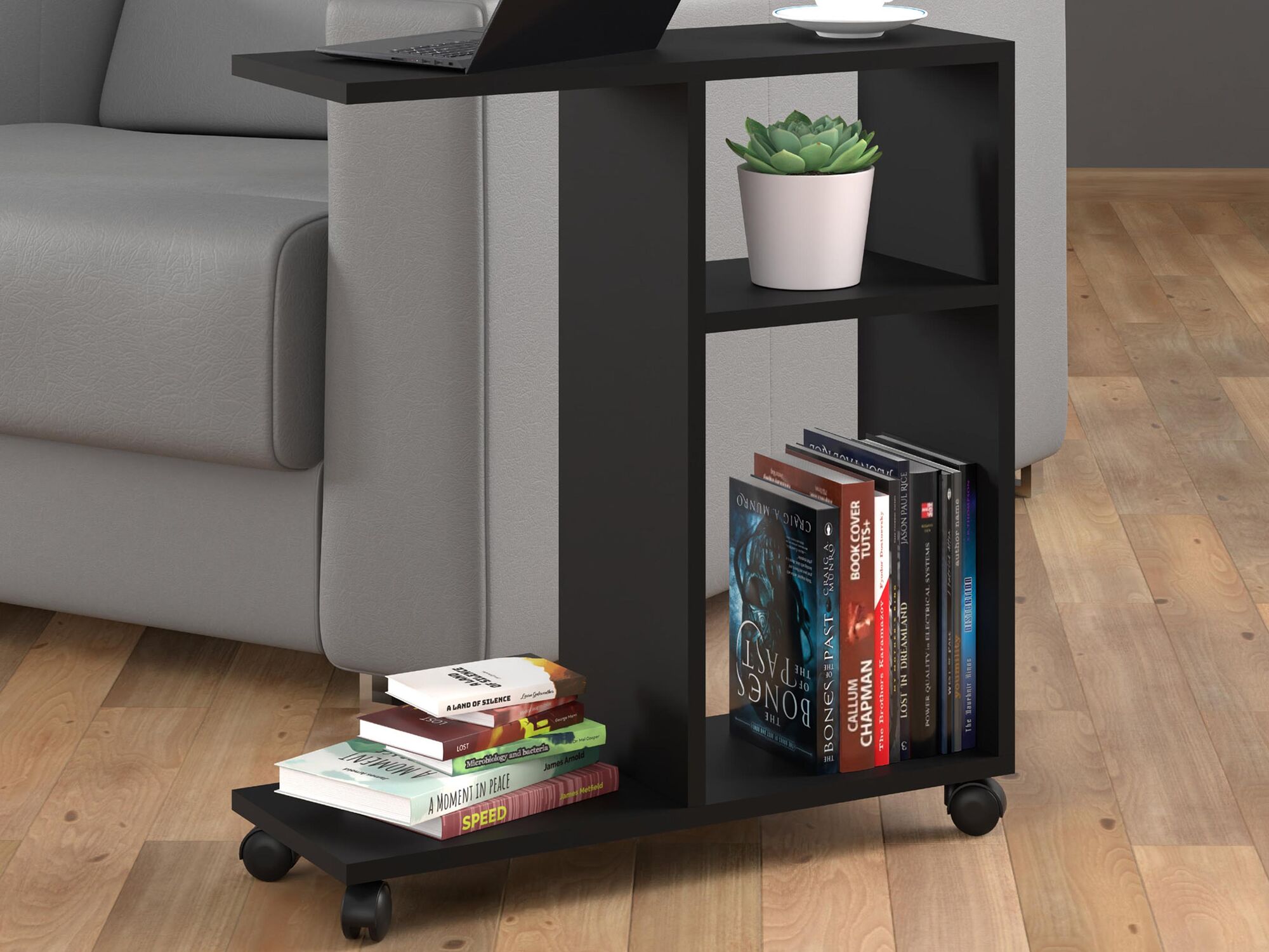 Table basse TACORA 2 niches 60 cm noir