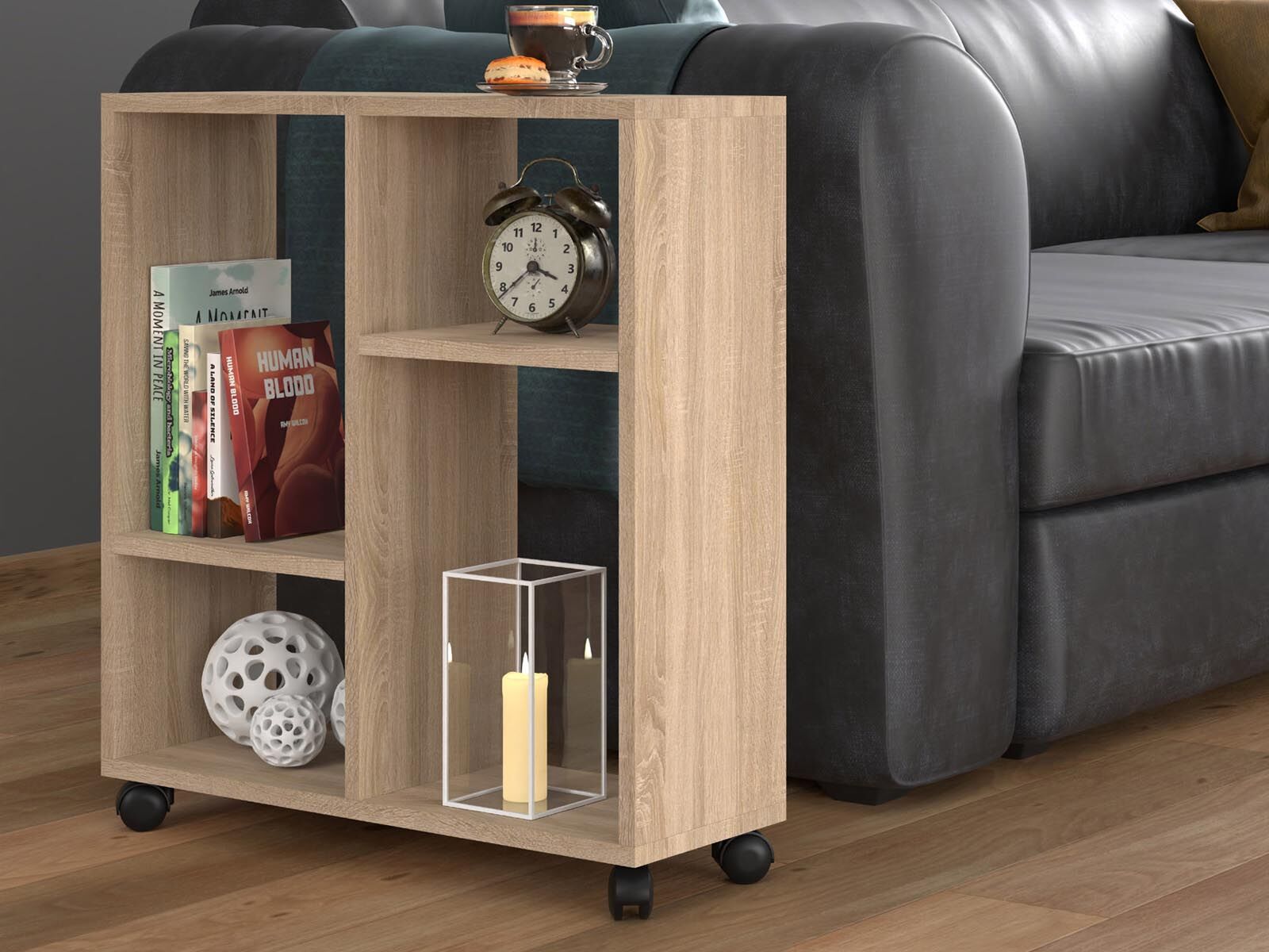 Table basse TACORA 4 niches 60 cm sonoma