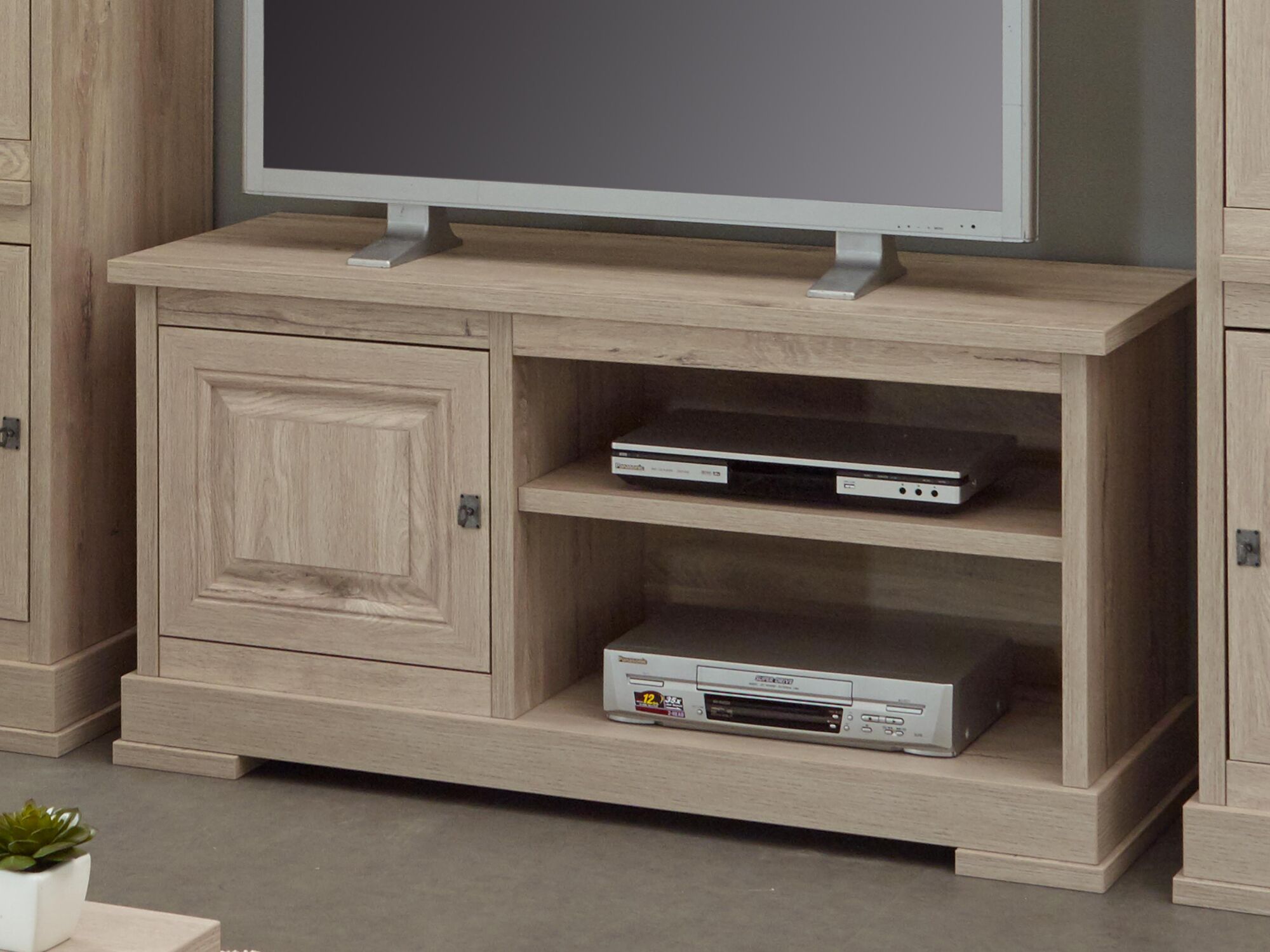 Meuble tv-hifi KENNY 1 porte chêne millenium clair