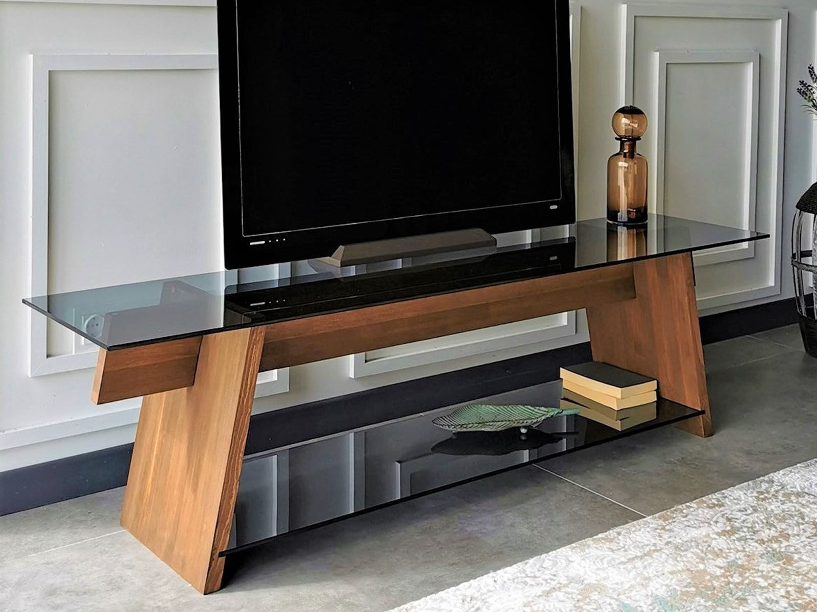 Meuble tv-hifi EDDA 158 cm noyer