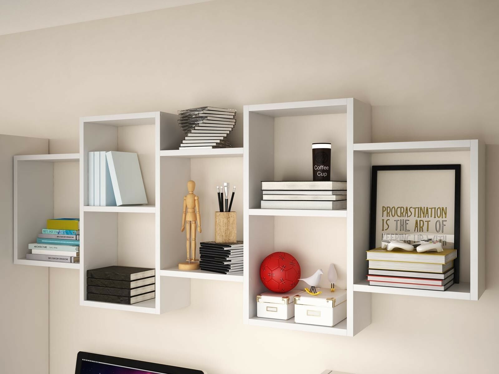 Bibliothèque SMART 7 niches blanc