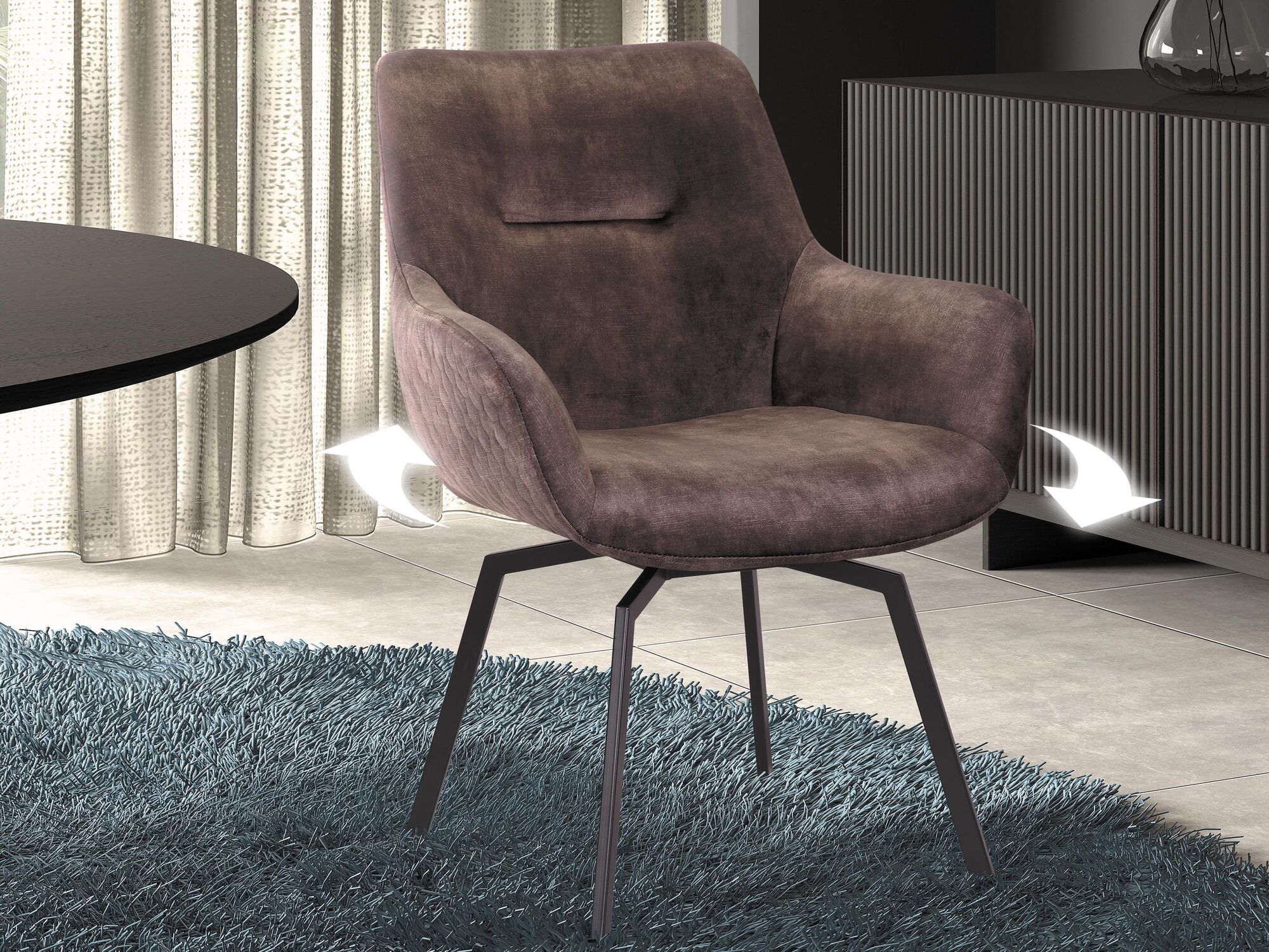 Chaise pivotante MODIL taupe