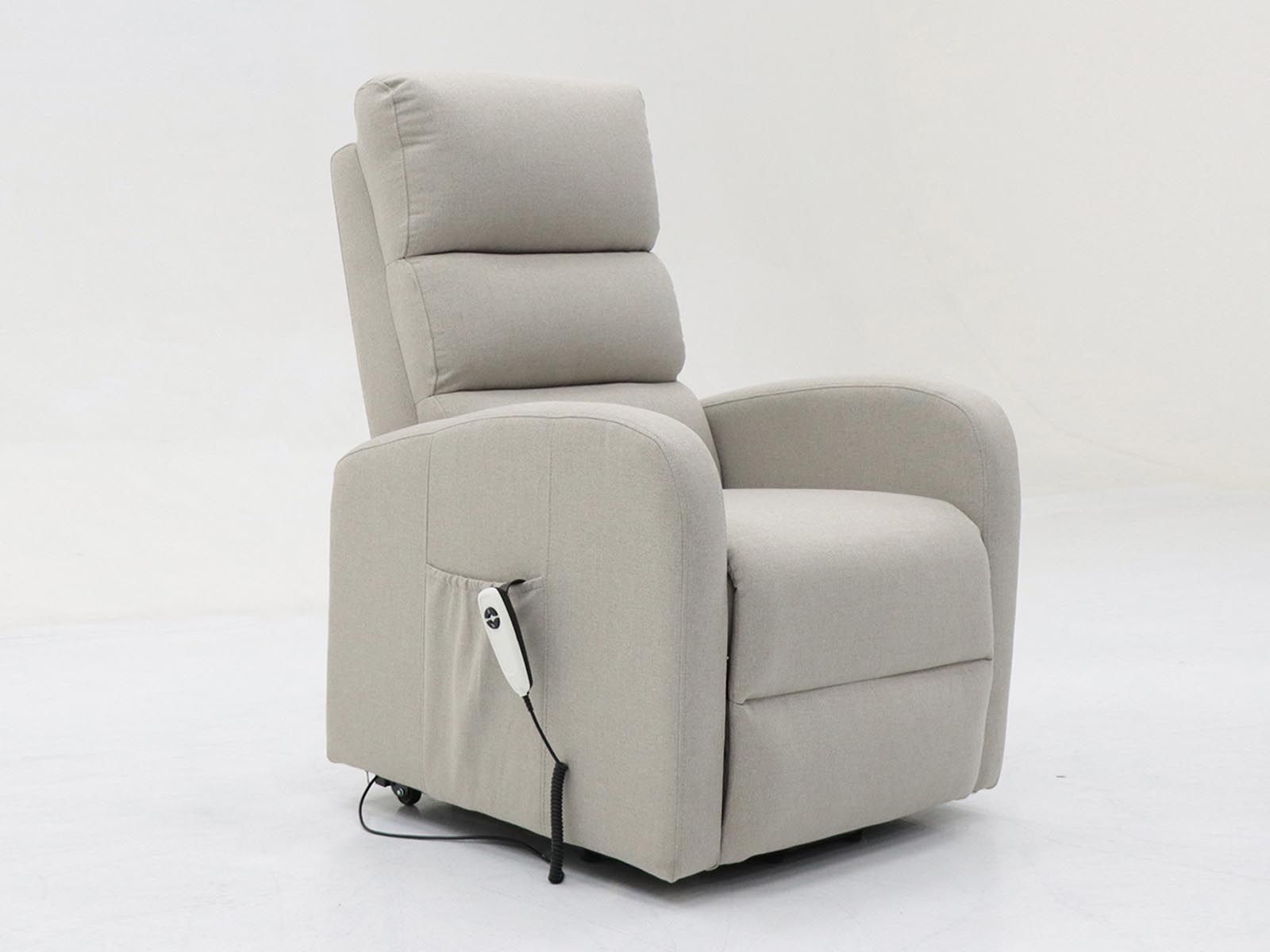 Fauteuil relax électrique BUTATO 1 place tissu gris clair