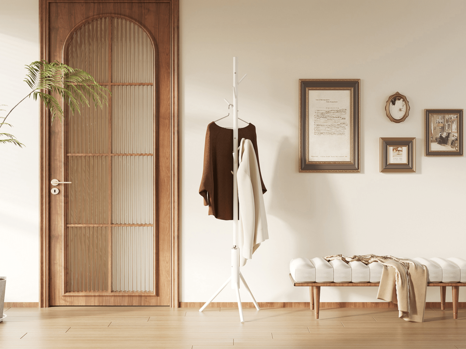 Porte-manteau KARISSA 8 crochets blanc