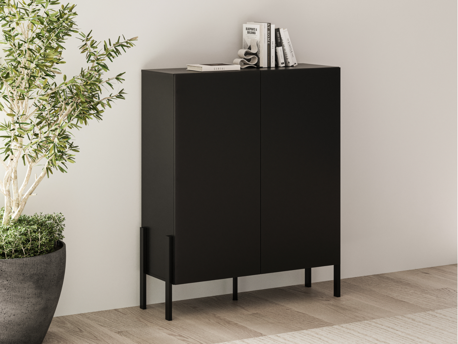 Armoire JUKAMI 2 portes noir