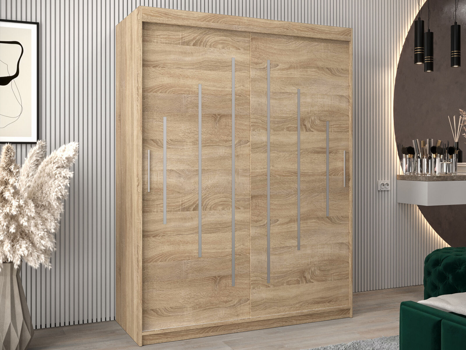 Armoire YORKNEW 2 portes coulissantes 150 cm sonoma