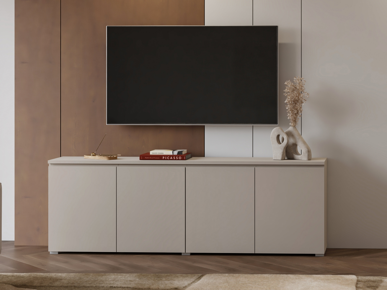 Meuble tv-hifi MODOK 4 portes cachemire