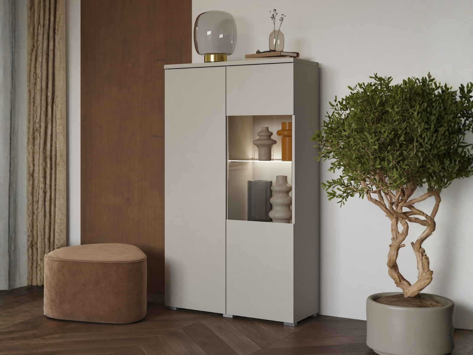 Vitrine MODOK 2 portes cachemire