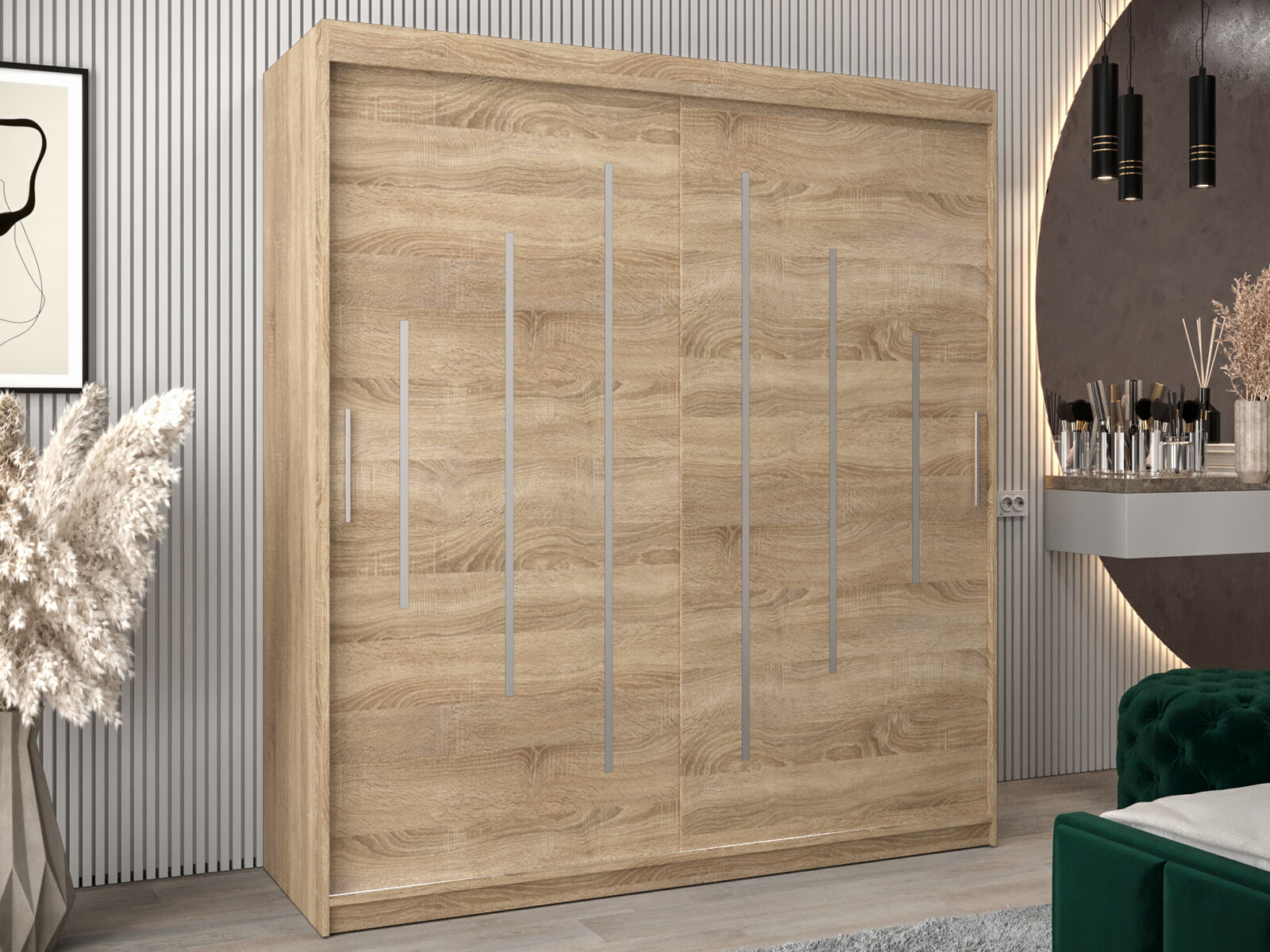 Armoire YORKNEW 2 portes coulissantes 180 cm sonoma