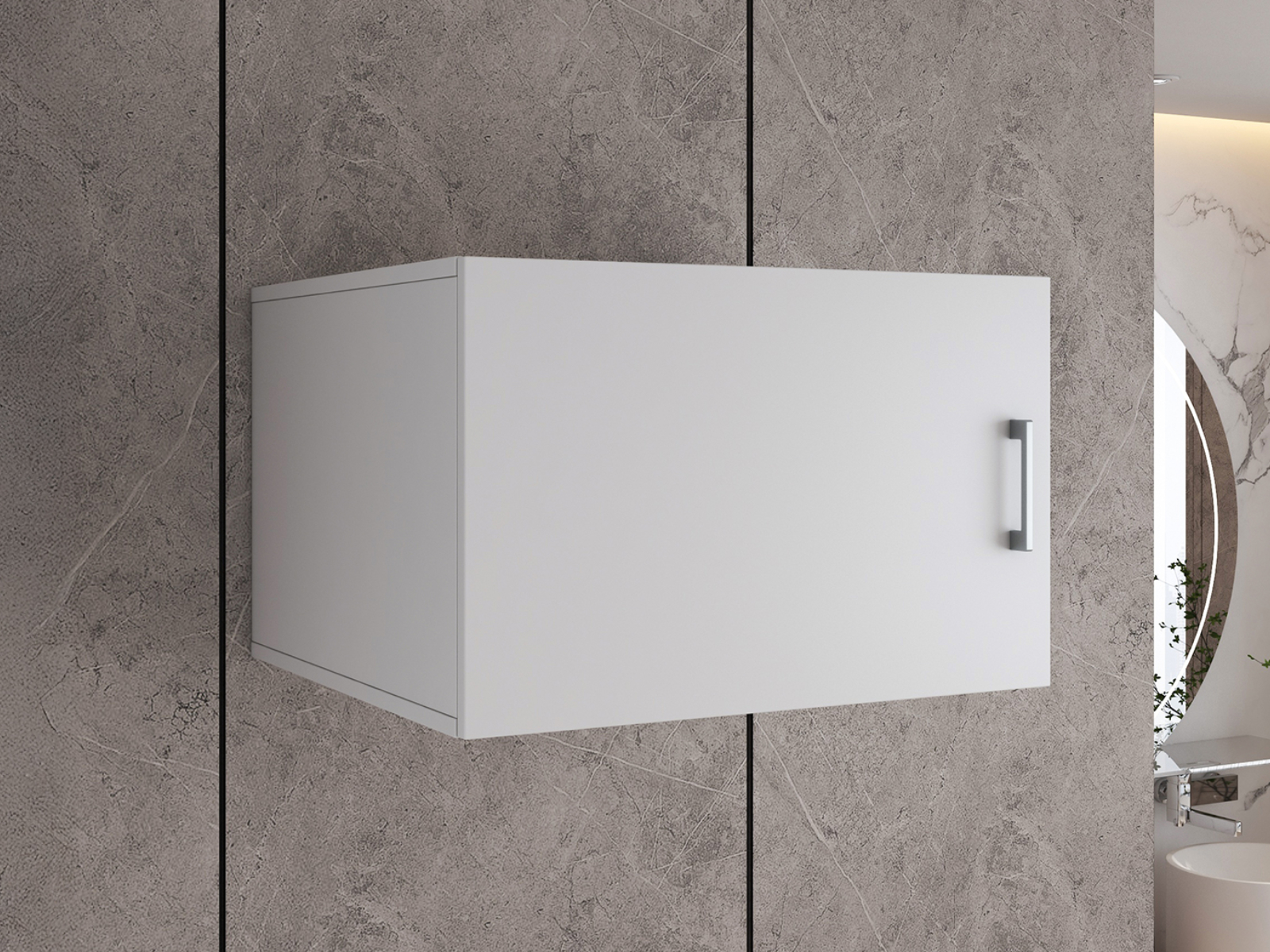 Surmeuble WASHING 1 porte blanc