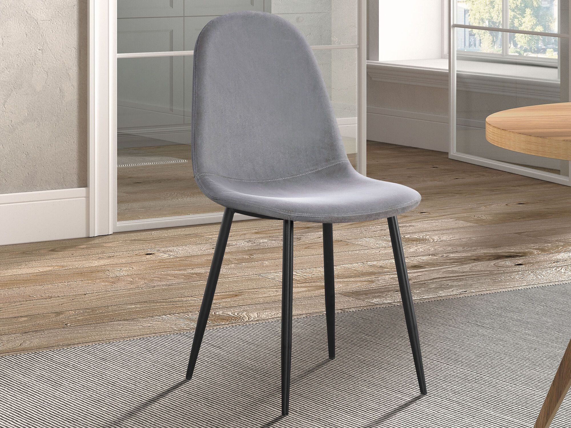 Chaise BOYA velours gris