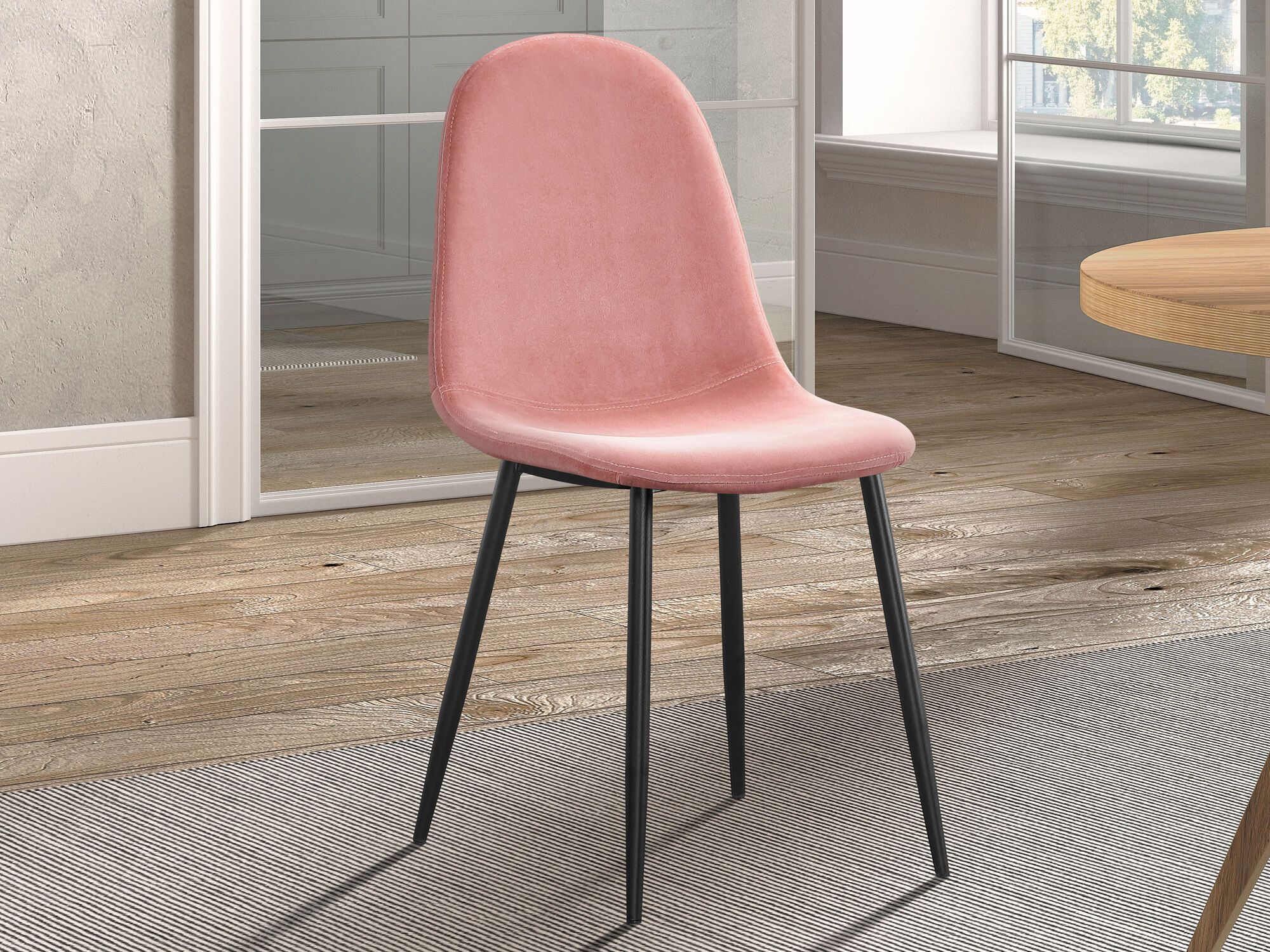 Chaise BOYA velours rose