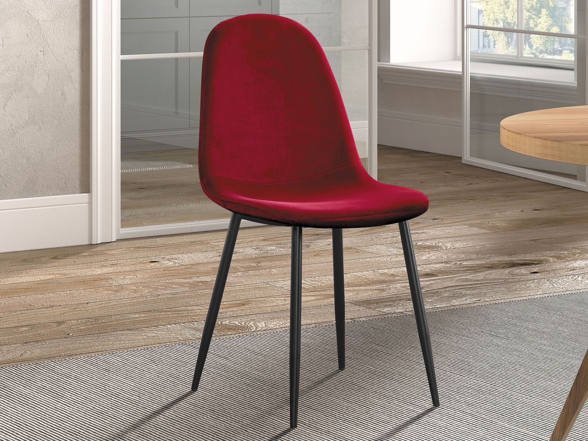 Chaise BOYA velours bordeaux