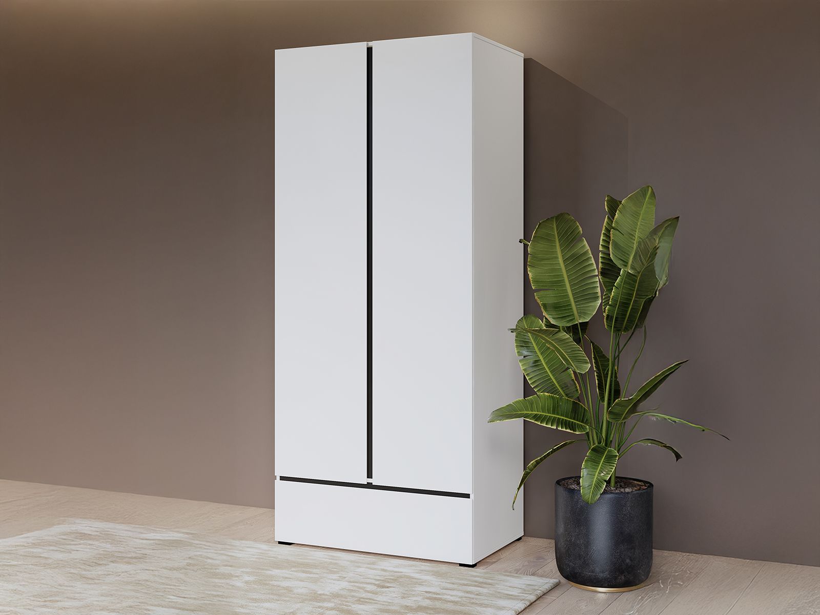 Armoire CROSSAIR 2 portes 1 tiroir blanc