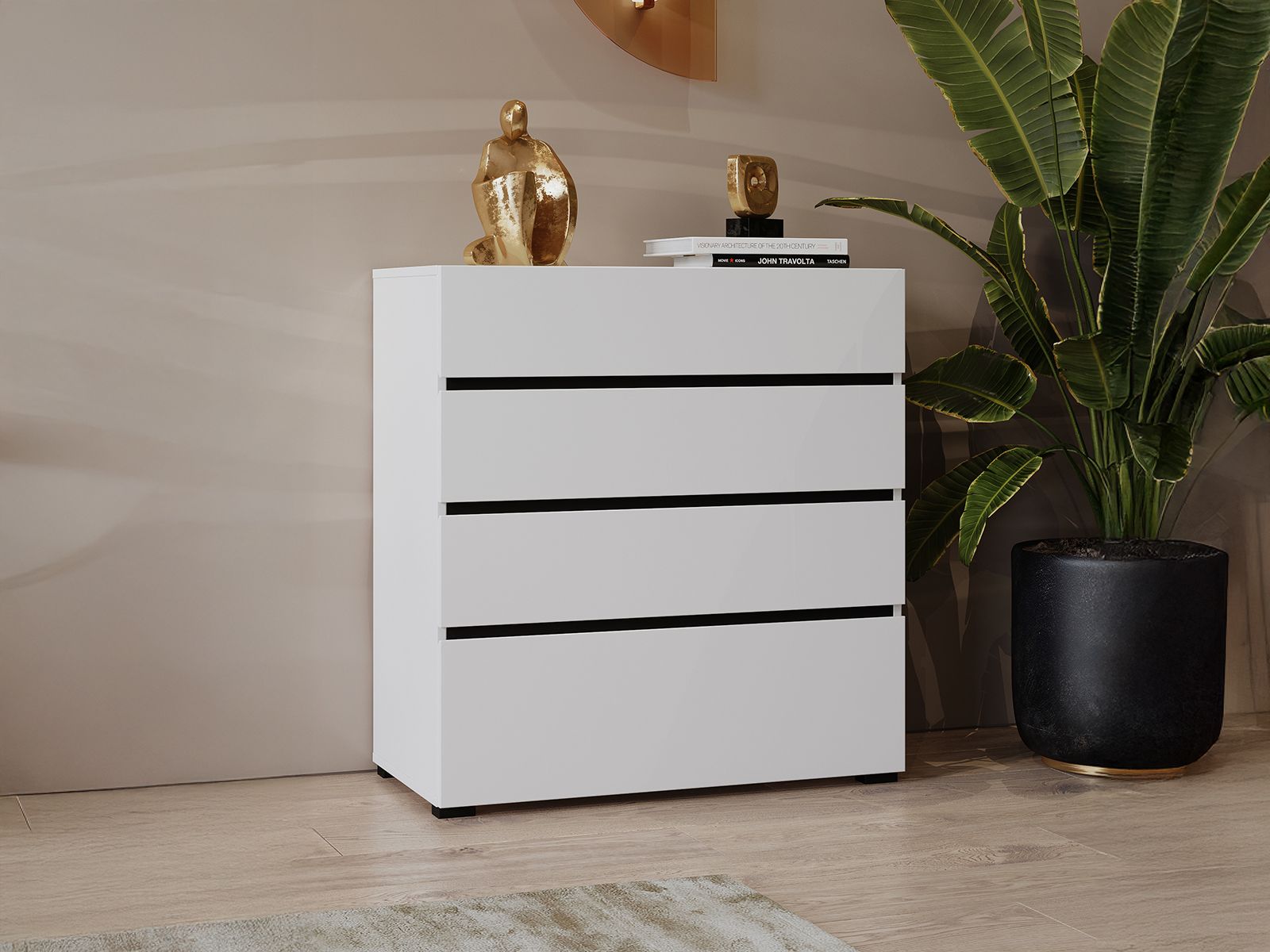 Commode CROSSAIR 4 tiroirs blanc