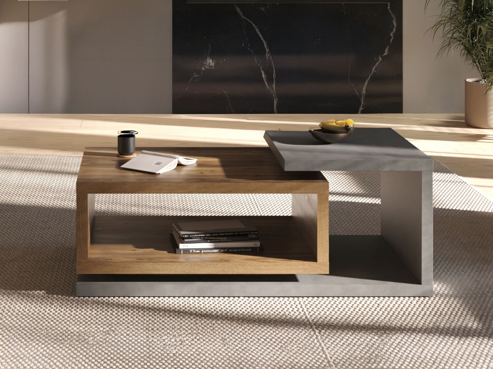 Table basse rectangulaire BOTSWANA 120 cm matera/chêne appenzeller