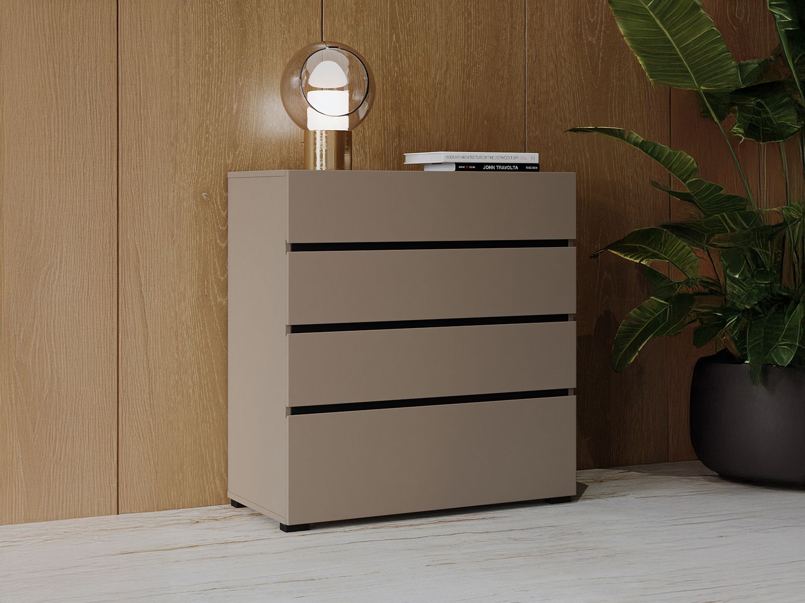 Commode CROSSAIR 4 tiroirs taupe