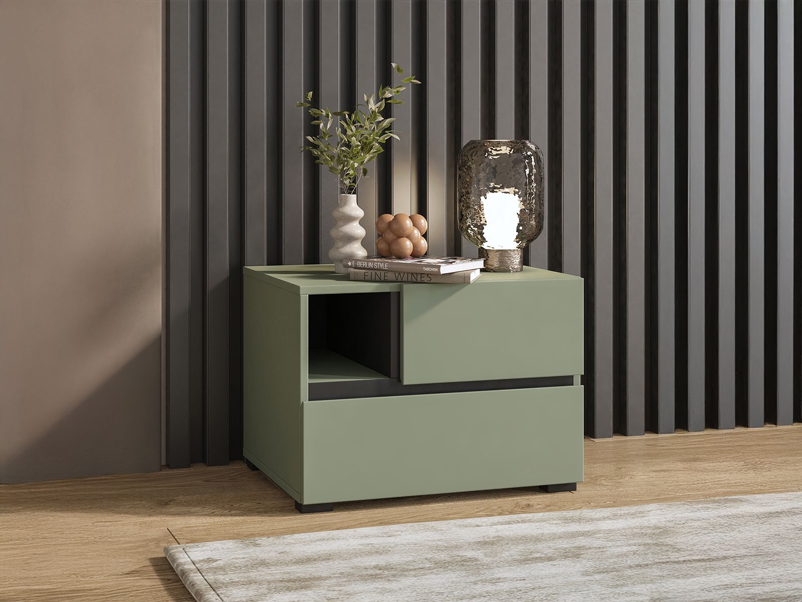 Chevet CROSSAIR 2 tiroirs vert