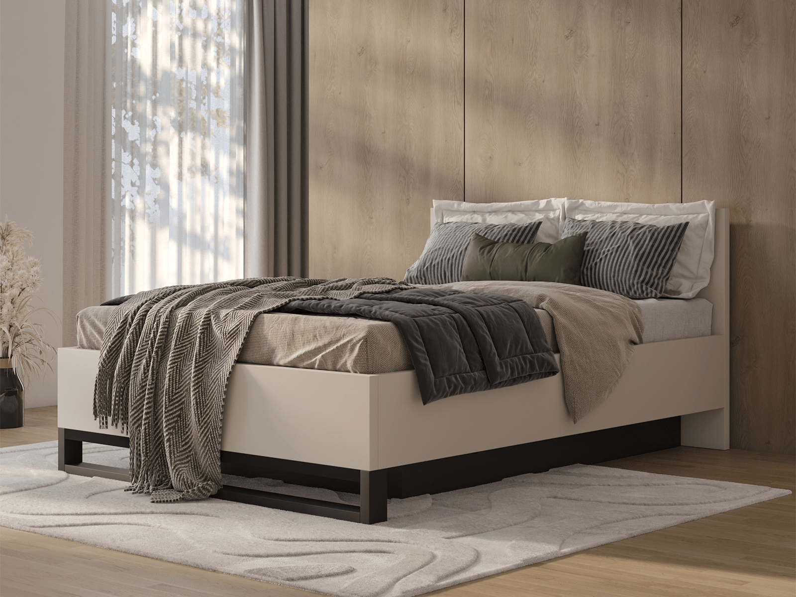 Lit HAMETTE 160x200 cm cachemire