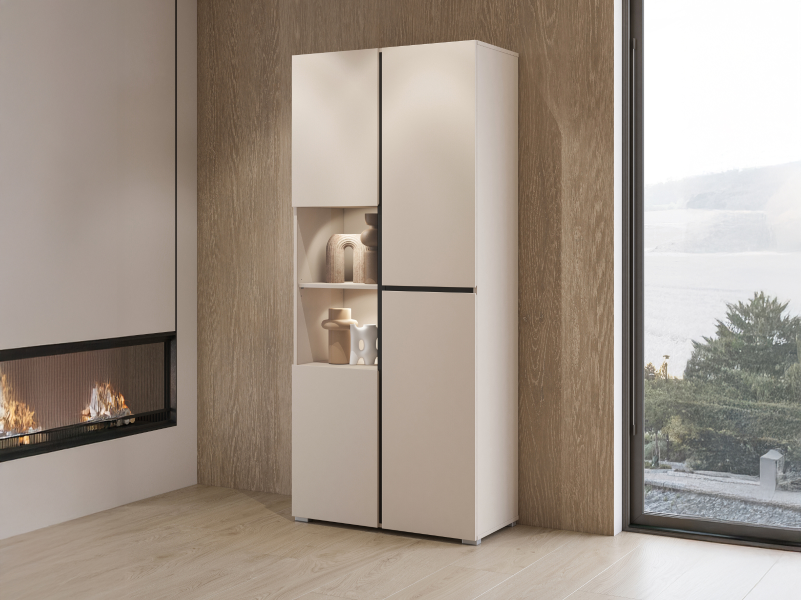 Vitrine CROSSAIR 3 portes cachemire