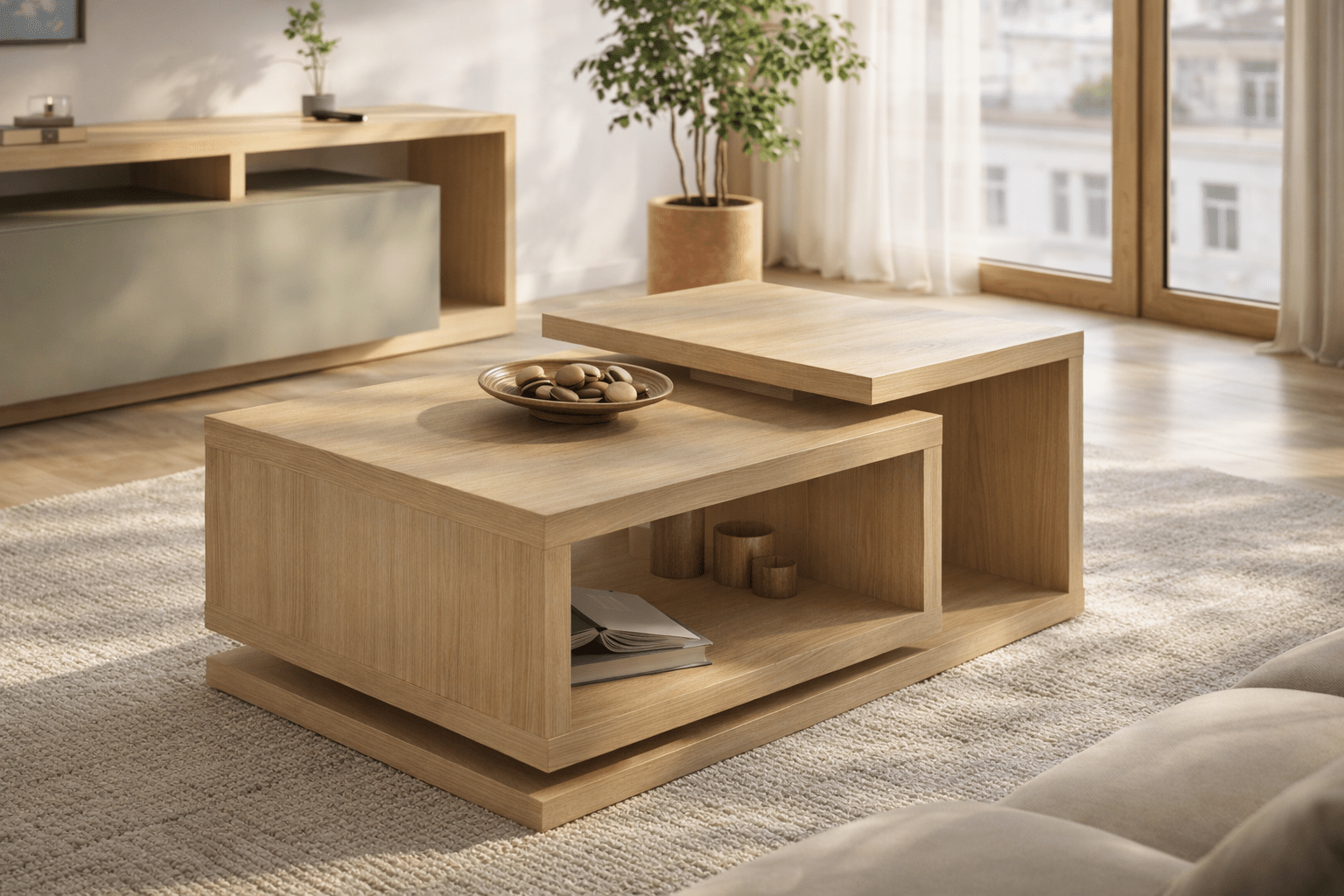 Table basse rectangulaire BOTSWANA 120 cm chêne lindberg