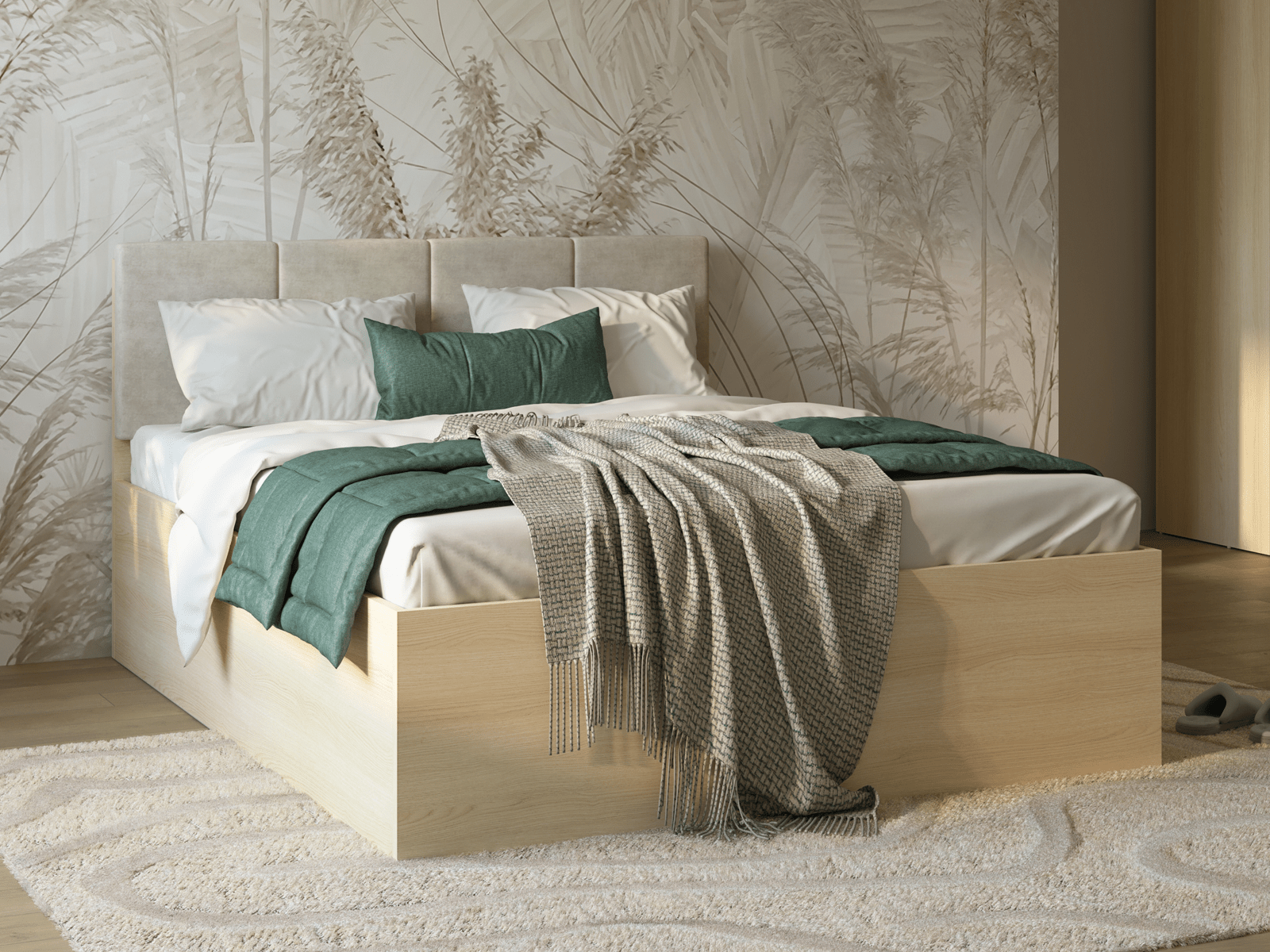 Lit THEODORA 160x200 cm chêne lindberg