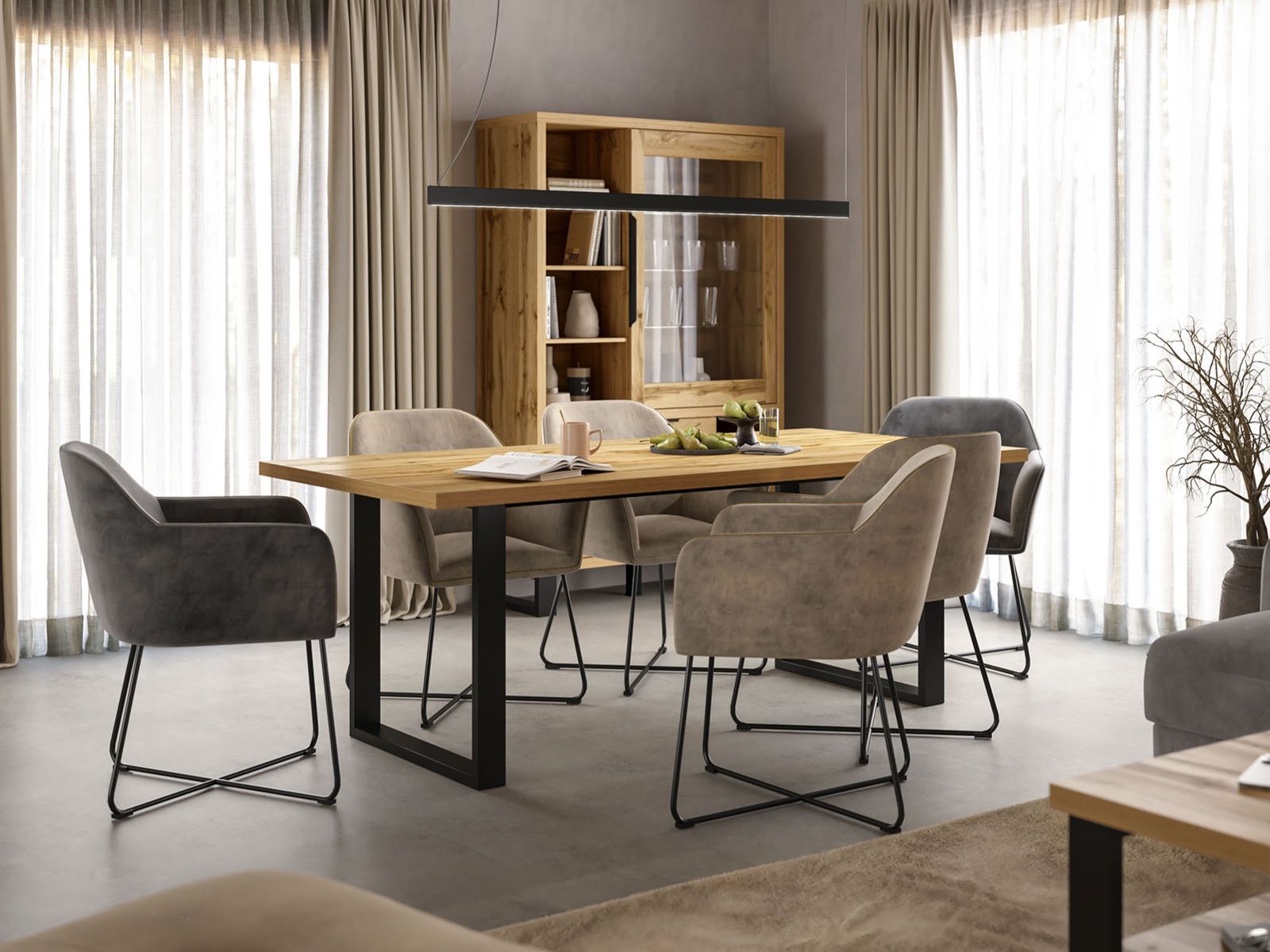 Table repas HALO 200 cm chêne wotan