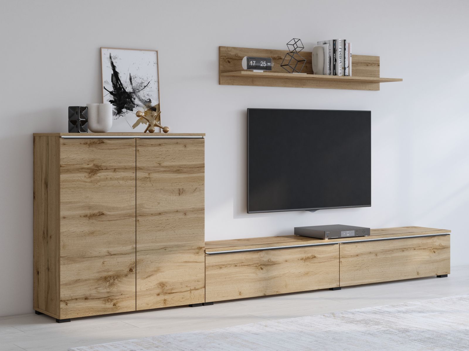 Mur tv-hifi TANAMALO 4 portes chêne wotan