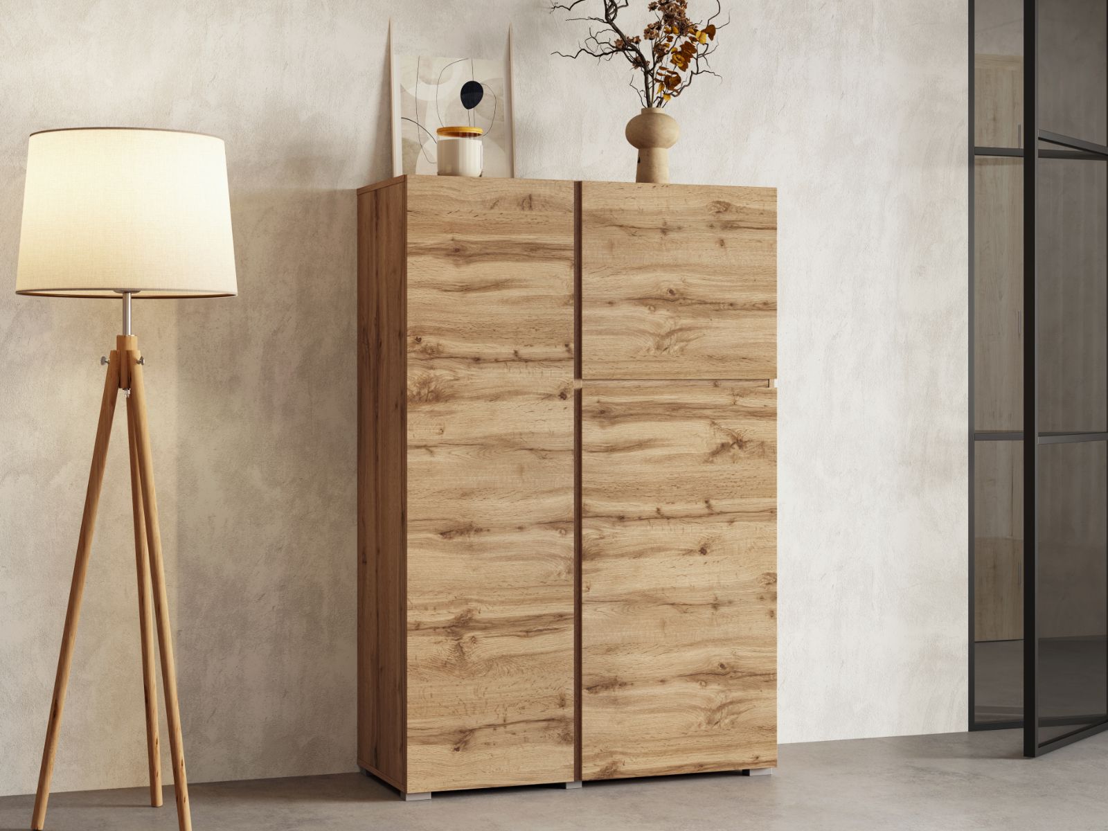 Commode ASYMI 3 portes chêne wotan