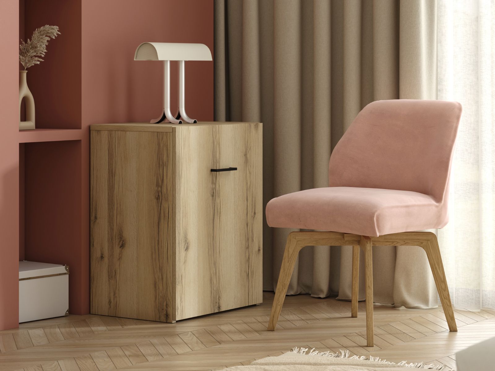 Bureau escamotable SMOLTY chêne naturel