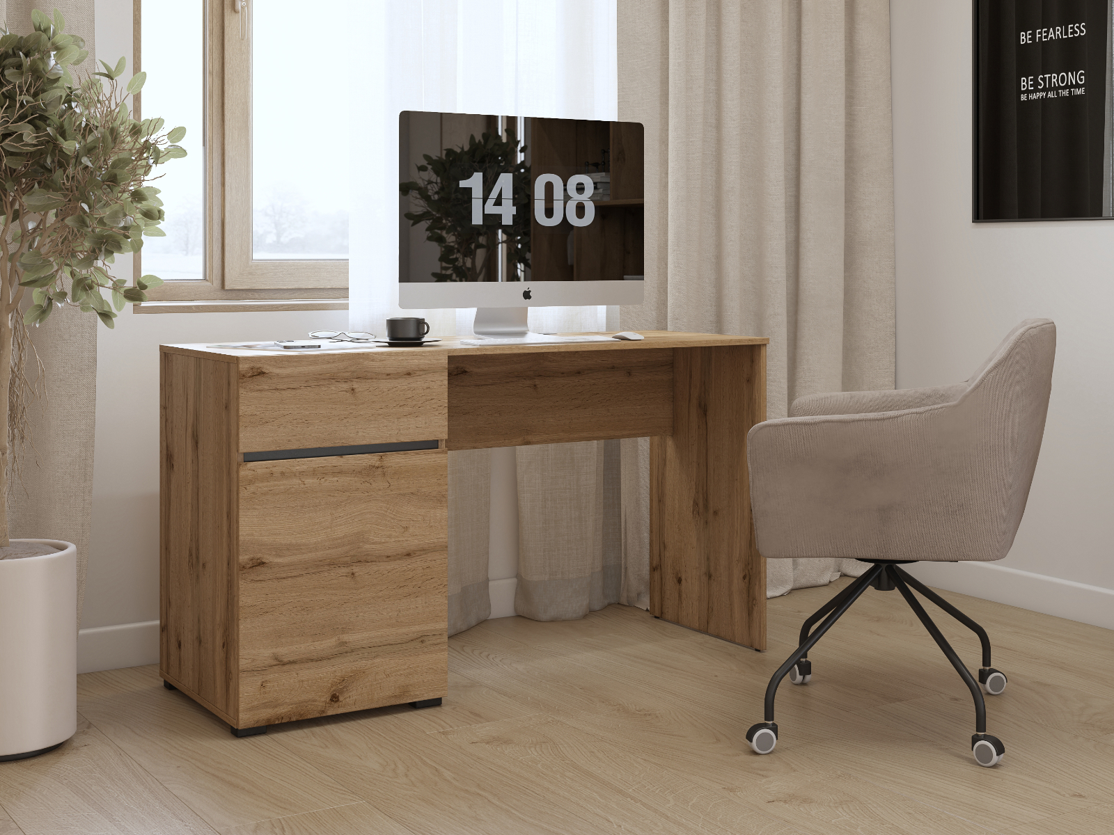 Bureau CROSSAIR 130 cm chêne wotan