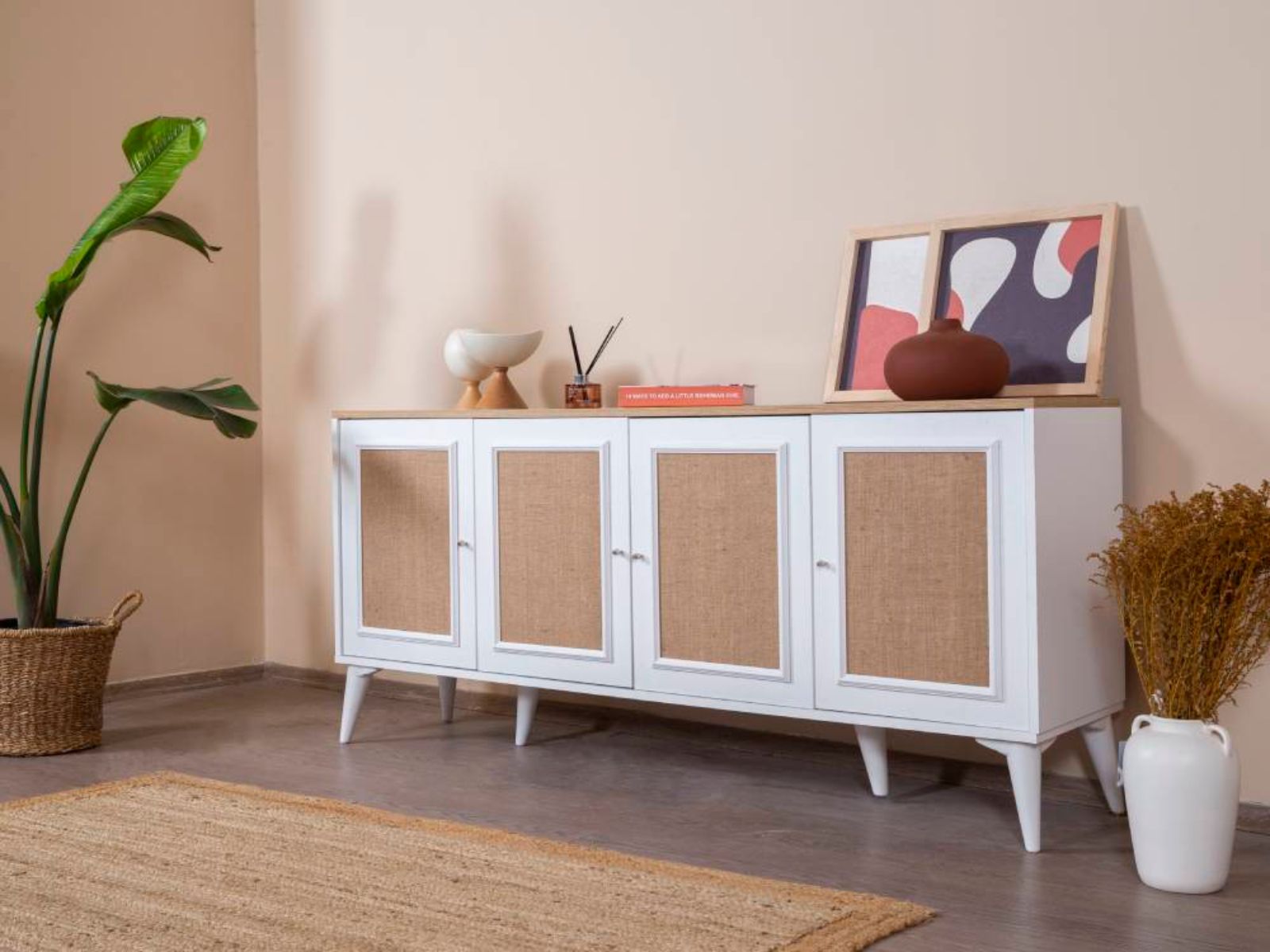 Buffet/bahut MOUNTY 4 portes blanc