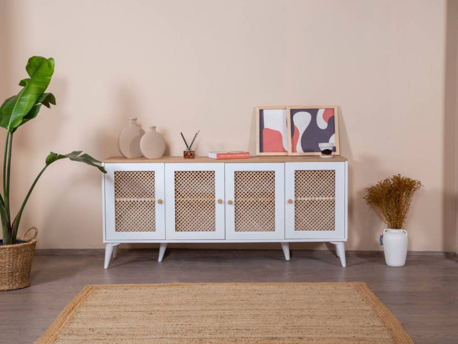 Buffet/bahut GREY 4 portes blanc