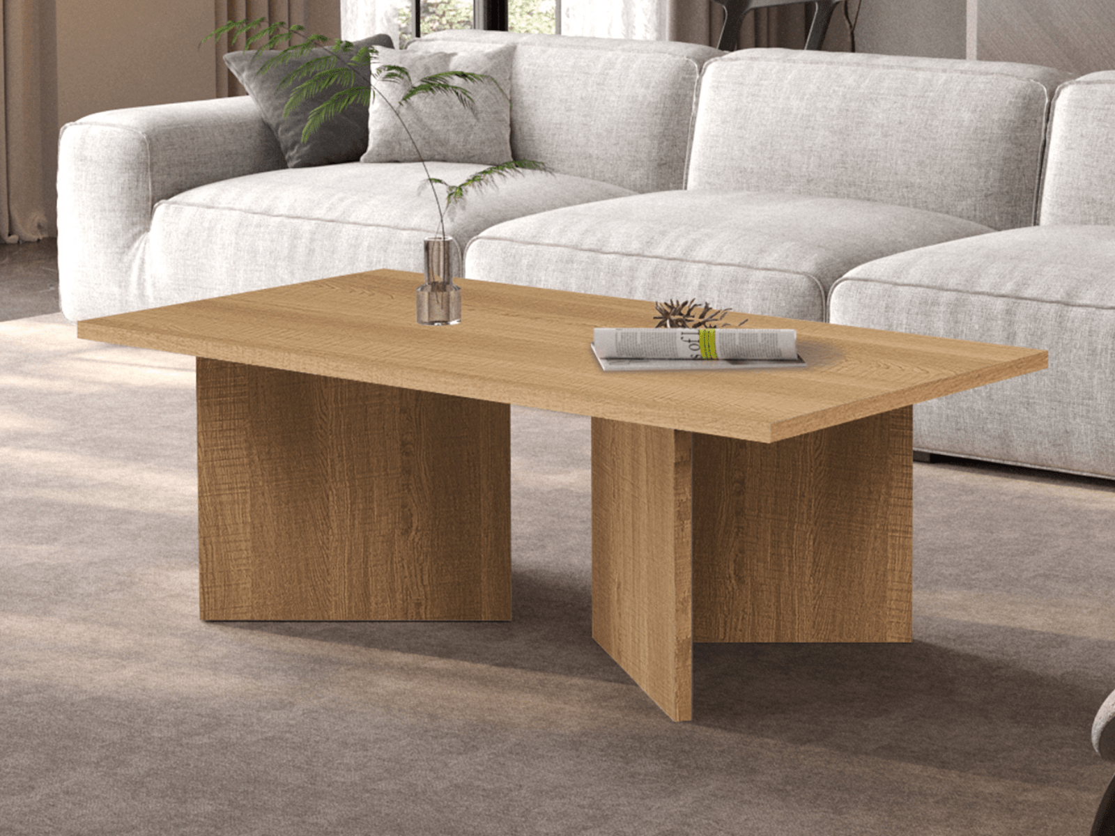 Table basse LIBA 125 cm chêne naturel