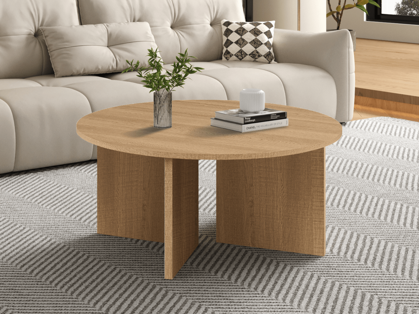 Table basse LIBA ronde chêne naturel 90 cm