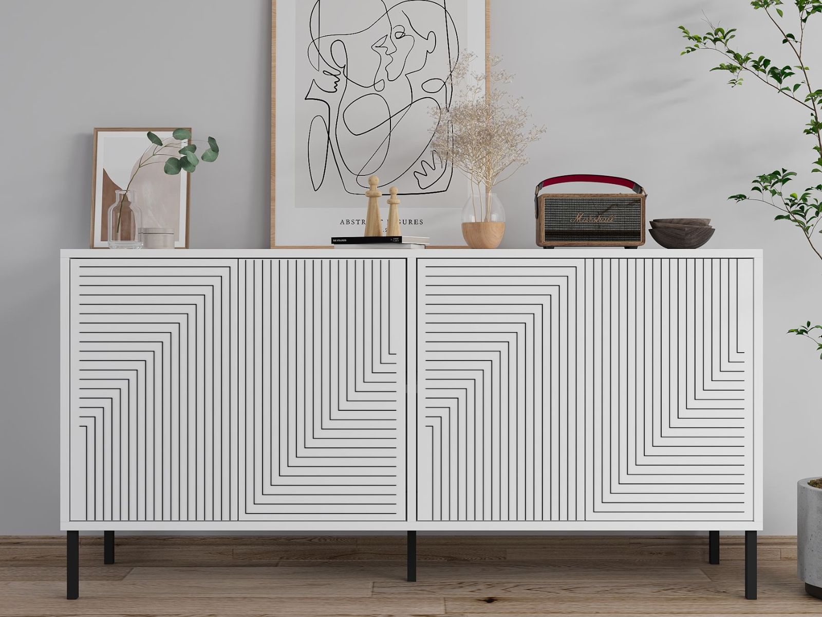 Buffet/bahut EVOLI 4 portes blanc