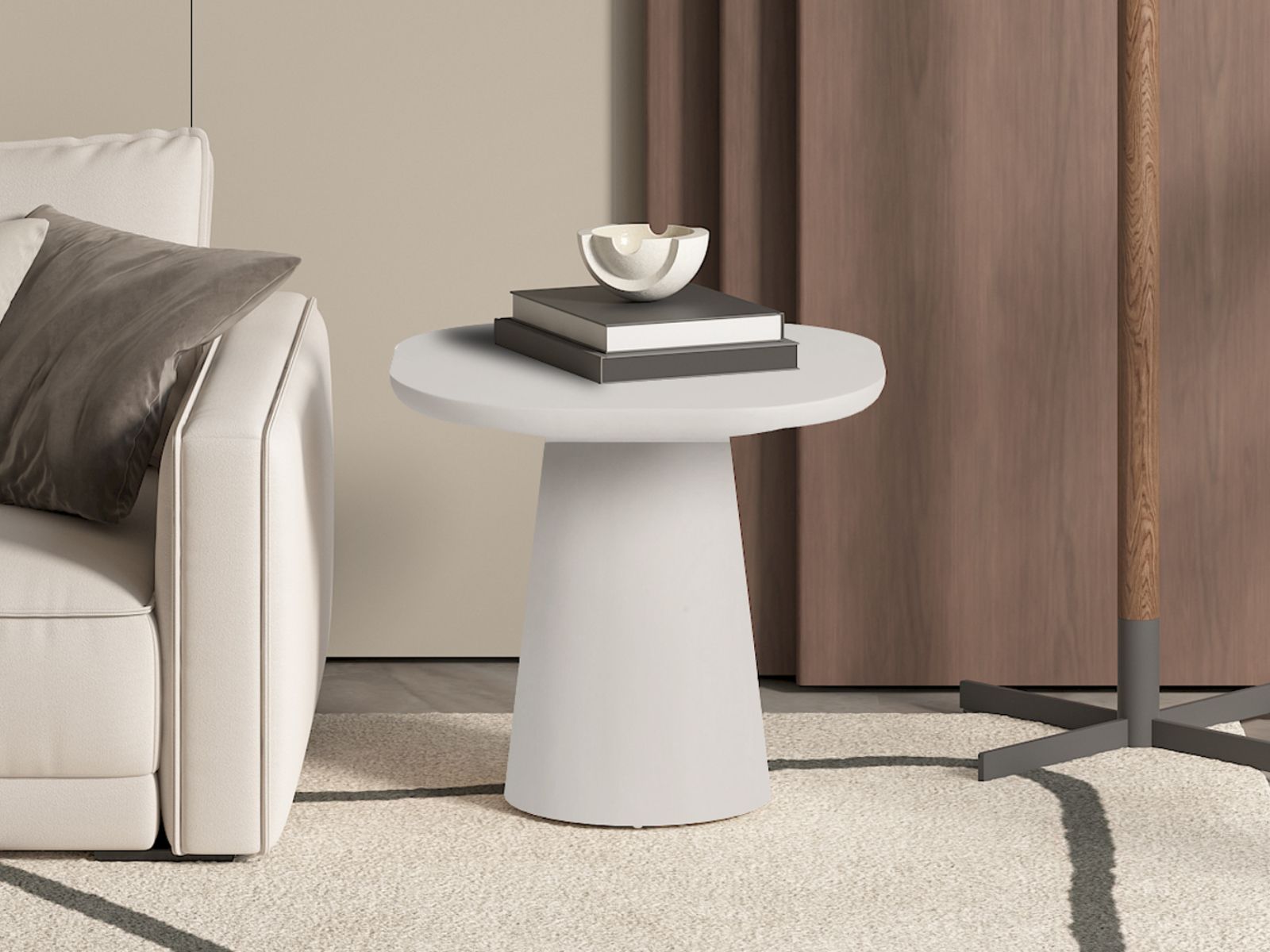 Table basse TAVIR 55 cm ciment blanc