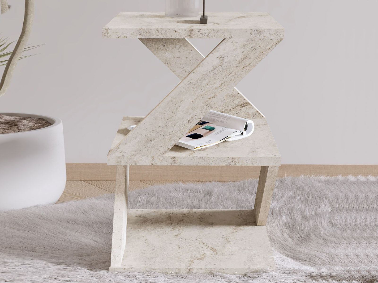 Table d'appoint ALBION 30 cm travertin