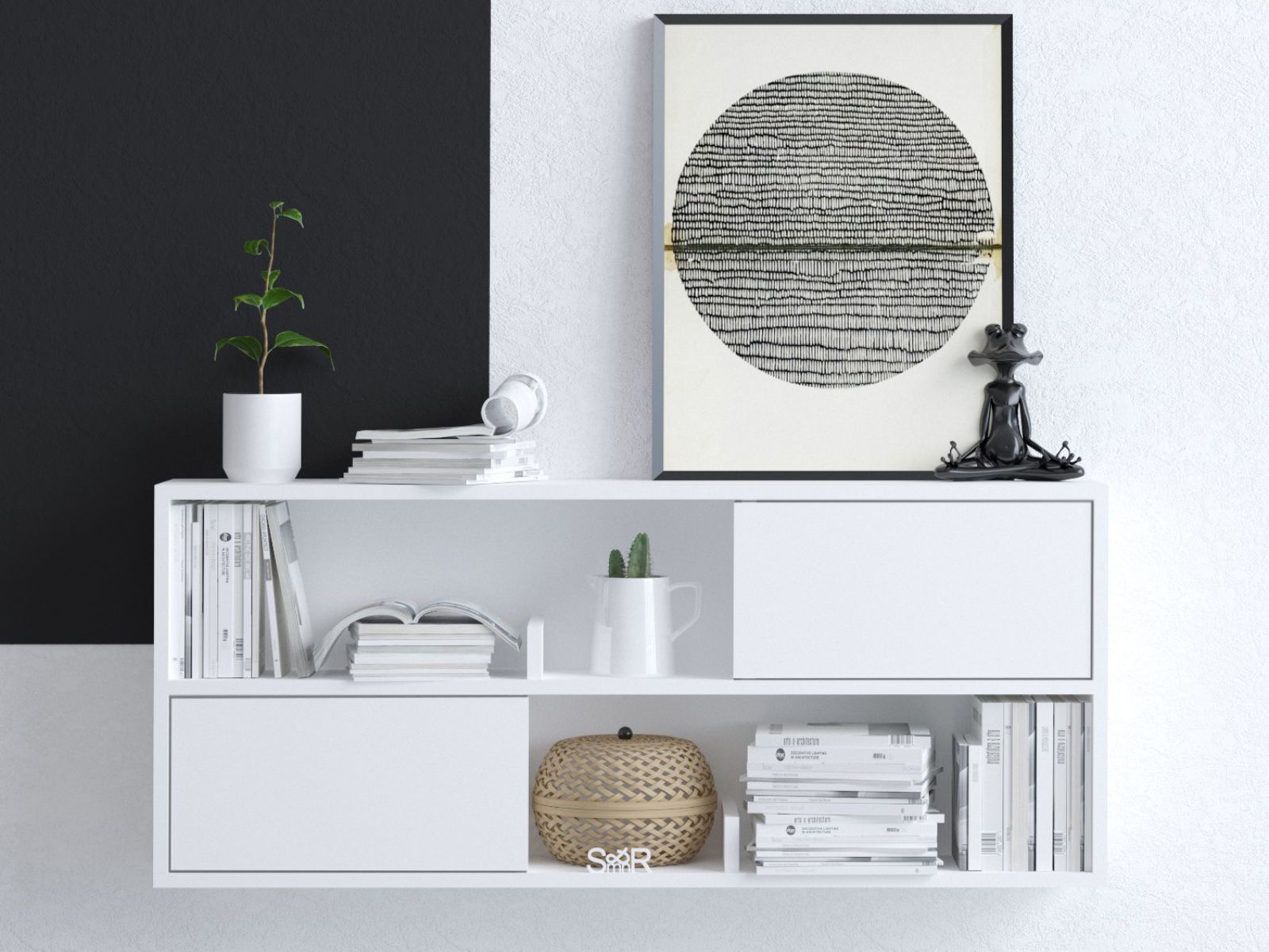 Commode FORKY 2 portes blanc