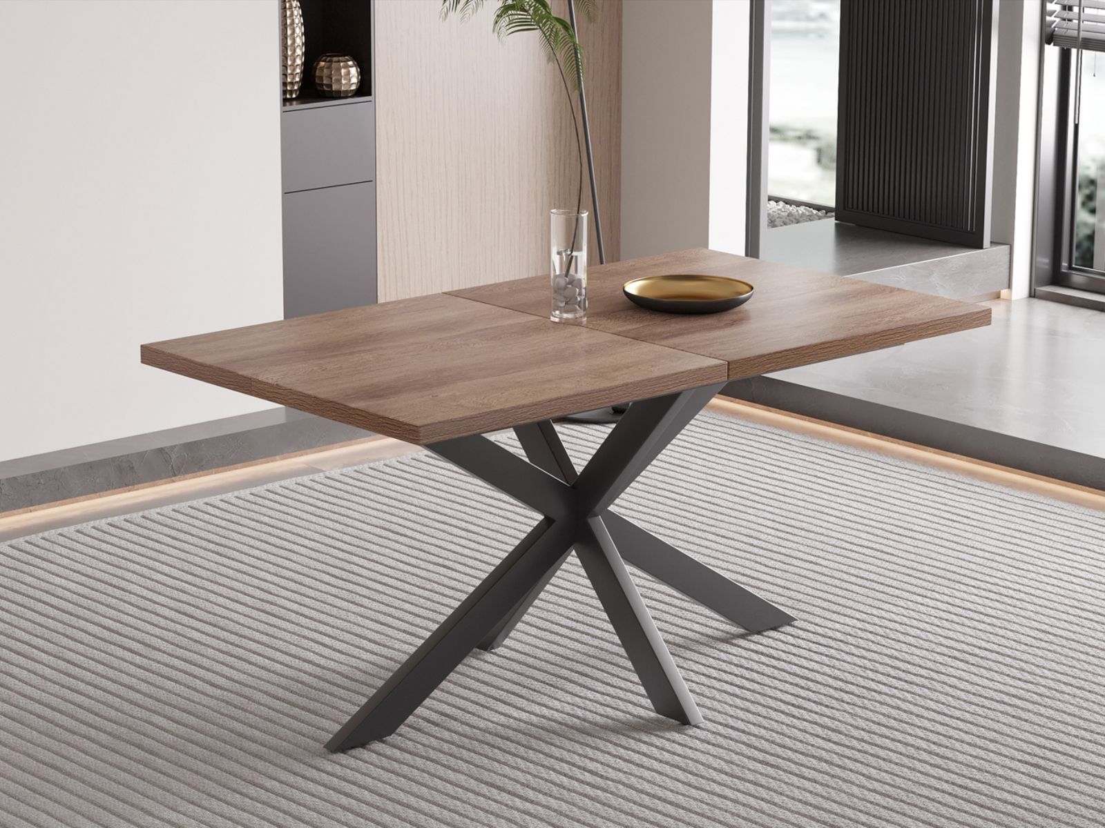 Table repas extensible KOY 160 > 200 cm brun foncé